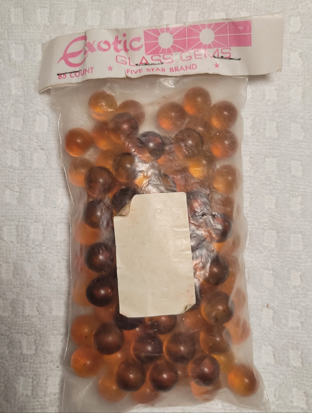 Vintage Exotic Glass Gems Five Star Amber and Brown Glass Gems